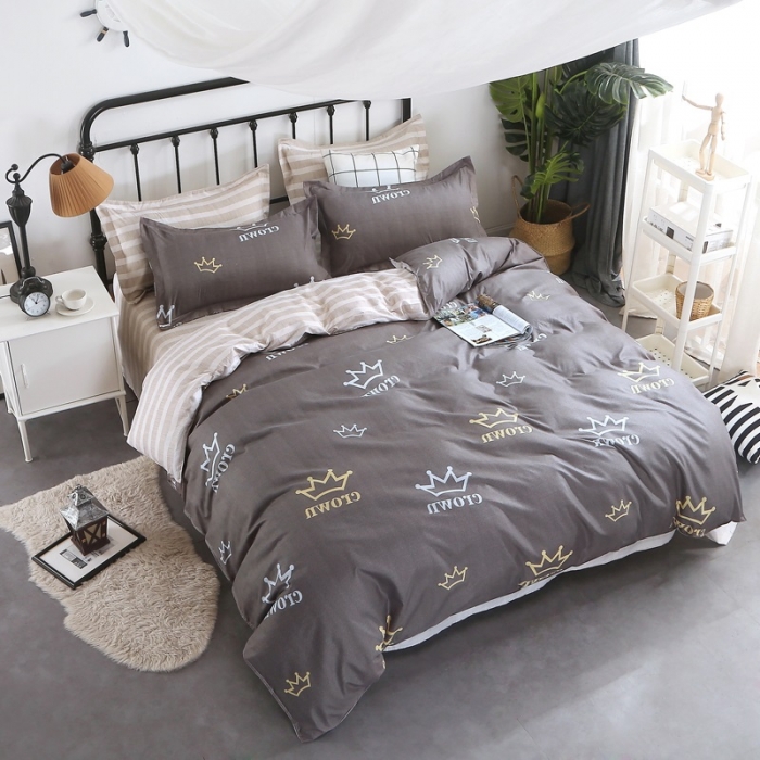 91家纺网 家纺一手货源 找家纺 雅阁尔家纺 2022新款活性芦荟棉四件套 加冕