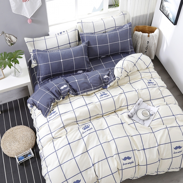 91家纺网 家纺一手货源 找家纺 雅阁尔家纺 2022新款活性芦荟棉四件套 简单爱