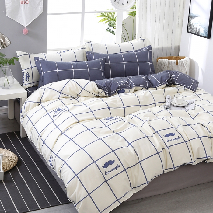 91家纺网 家纺一手货源 找家纺 雅阁尔家纺 2022新款活性芦荟棉四件套 简单爱