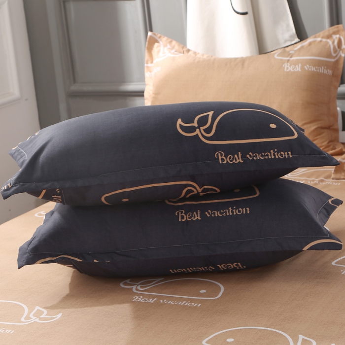 91家纺网 家纺一手货源 找家纺 雅阁尔家纺 2022新款活性芦荟棉四件套 鲸鱼