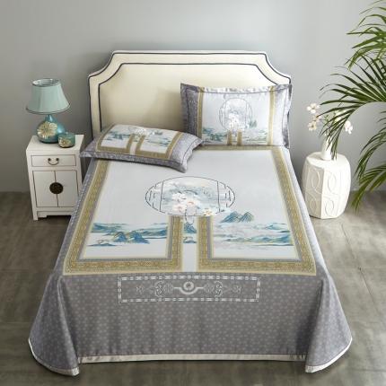 91家纺网 家纺一手货源 找家纺 (总) 威克凯丽 2023新款竹语天丝软凉席数码印花三件套