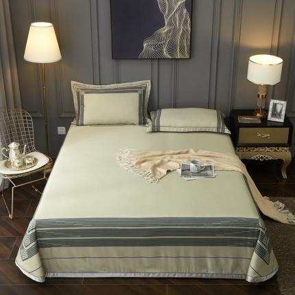 91家纺网 家纺一手货源 找家纺 威克凯丽 2023新款竹语天丝软凉席数码印花三件套 凯瑞斯