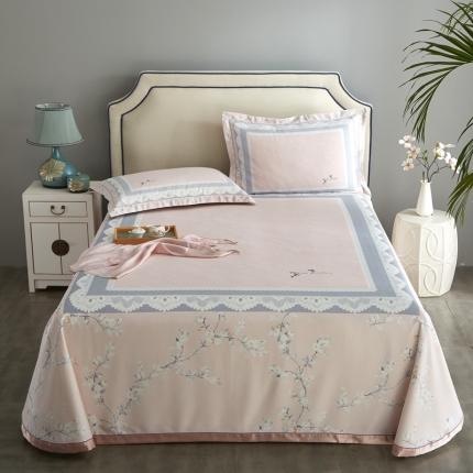 91家纺网 家纺一手货源 找家纺 威克凯丽 2022新竹语天丝软凉席数码印花三件套 夏沫-玉粉