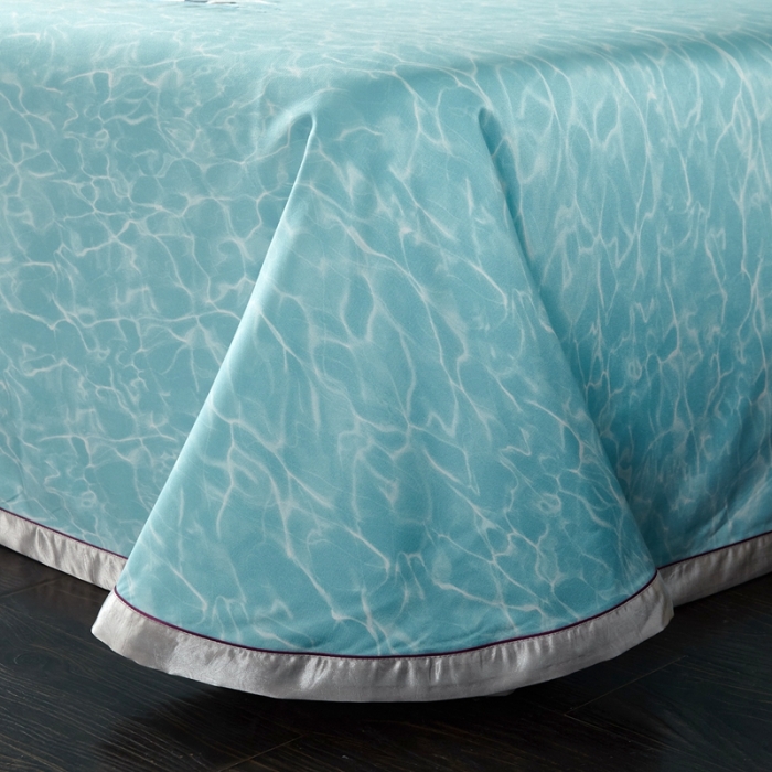 91家纺网 家纺一手货源 找家纺 威克凯丽 2023新款竹语天丝软凉席数码印花三件套 碧波荡漾