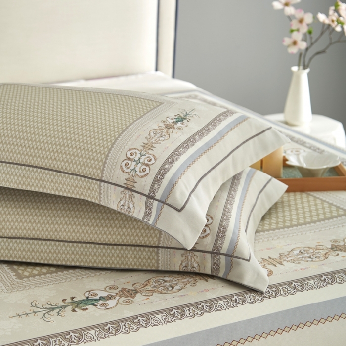 91家纺网 家纺一手货源 找家纺 威克凯丽 2023新款竹语天丝软凉席数码印花三件套 朝花夕拾