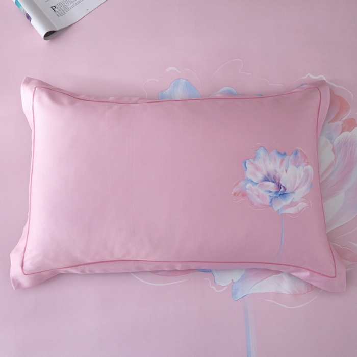 91家纺网 家纺一手货源 找家纺 威克凯丽 2022新竹语天丝软凉席印花三件套 芙花瑶(雅粉）