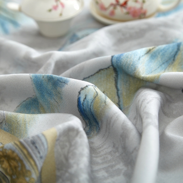 91家纺网 家纺一手货源 找家纺 威克凯丽 2023新款竹语天丝软凉席数码印花三件套 国韵