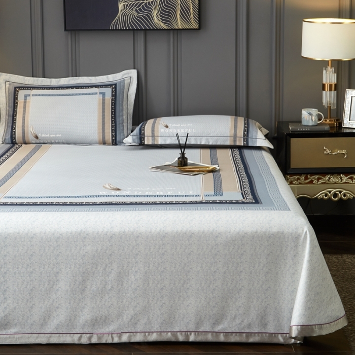 91家纺网 家纺一手货源 找家纺 威克凯丽 2023新款竹语天丝软凉席数码印花三件套 匠心华庭