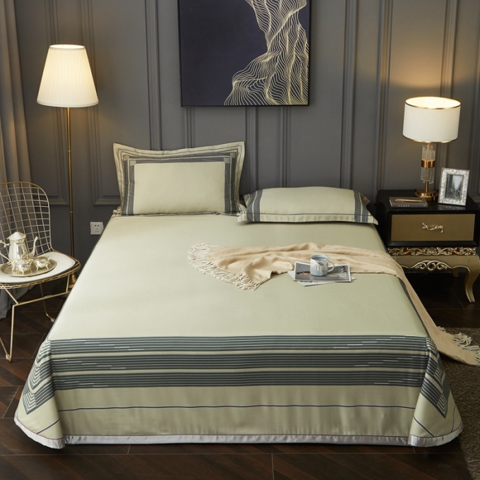 91家纺网 家纺一手货源 找家纺 威克凯丽 2023新款竹语天丝软凉席数码印花三件套 凯瑞斯