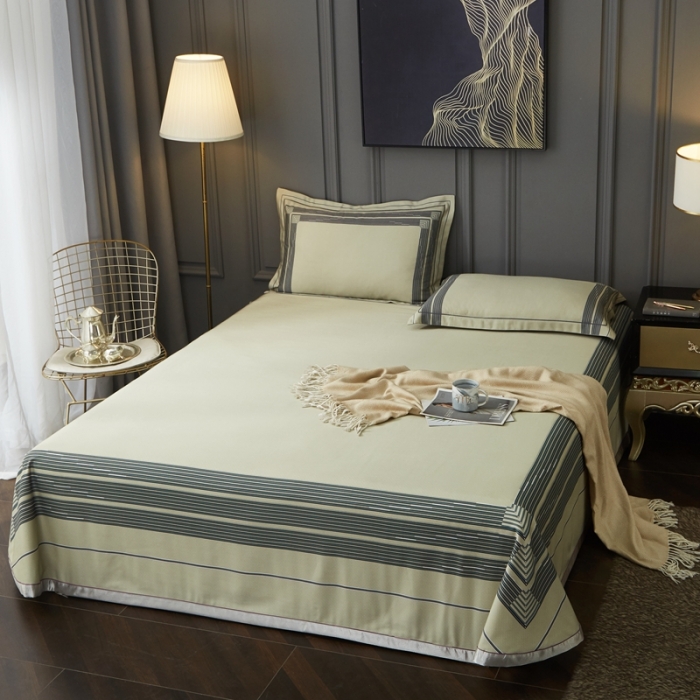 91家纺网 家纺一手货源 找家纺 威克凯丽 2023新款竹语天丝软凉席数码印花三件套 凯瑞斯