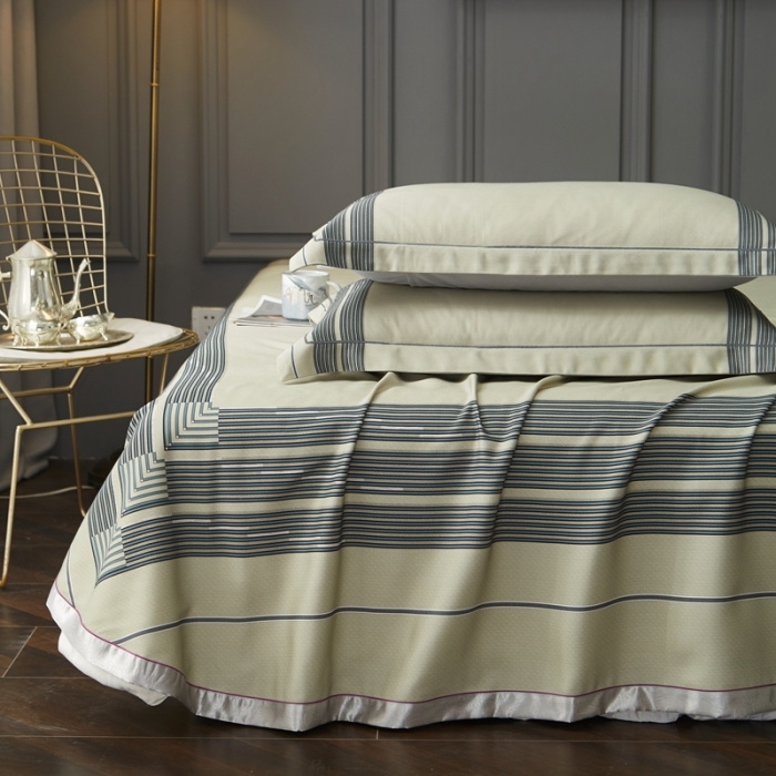 91家纺网 家纺一手货源 找家纺 威克凯丽 2023新款竹语天丝软凉席数码印花三件套 凯瑞斯