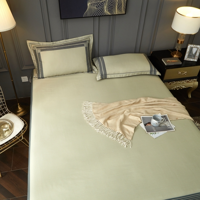 91家纺网 家纺一手货源 找家纺 威克凯丽 2023新款竹语天丝软凉席数码印花三件套 凯瑞斯