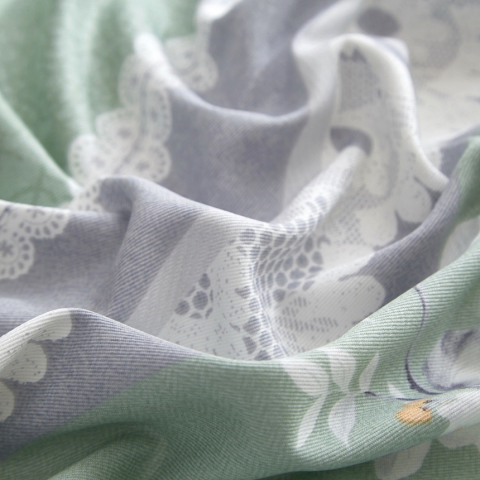 91家纺网 家纺一手货源 找家纺 威克凯丽 2023新款竹语天丝软凉席数码印花三件套 夏沫-绿