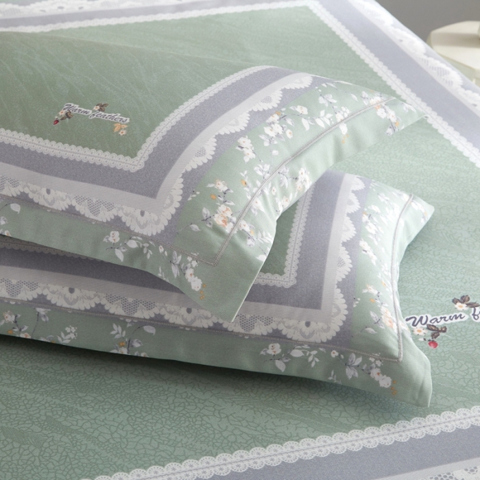 91家纺网 家纺一手货源 找家纺 威克凯丽 2023新款竹语天丝软凉席数码印花三件套 夏沫-绿