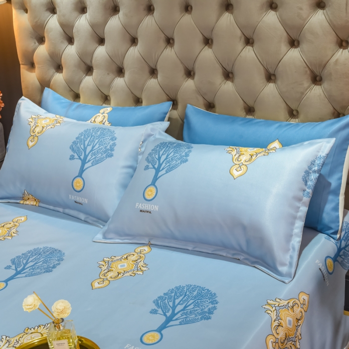 91家纺网 家纺一手货源 找家纺 ds生活馆 2022新款欧式蕾丝花边床单款凉席冰丝席慕南枝想