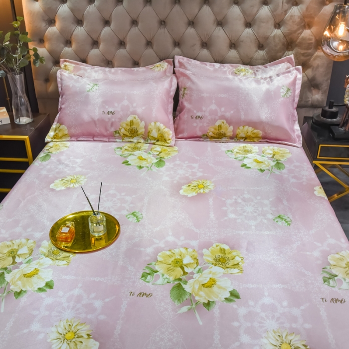 91家纺网 家纺一手货源 找家纺 ds生活馆2022新款欧式蕾丝花边床单款凉席冰丝席曼妙舞姿红