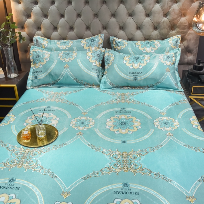 91家纺网 家纺一手货源 找家纺 ds生活馆 2022新款欧式蕾丝花边床单款凉席冰丝席华尔兹兰