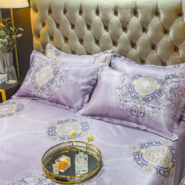 91家纺网 家纺一手货源 找家纺 ds生活馆 2022新款欧式蕾丝花边床单款凉席冰丝席贝莉丝