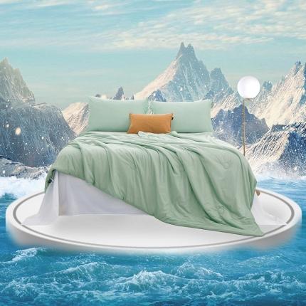 91家纺网 家纺一手货源 找家纺 薇玛仕 2023 新款抗菌冰淇淋夏凉被抑菌夏被空调被 抹茶绿