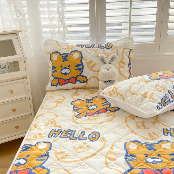 91家纺网 家纺一手货源 找家纺 （总）鑫钰 2023新款全棉抗菌小老虎印花床笠