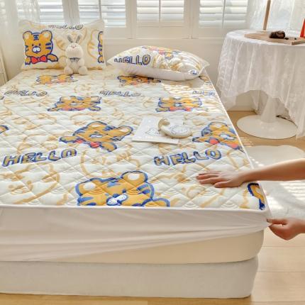 鑫钰 2023新款全棉抗菌小老虎印花床笠 虎霸王-米色