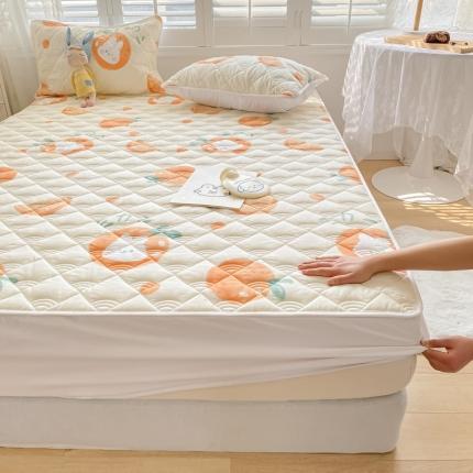 鑫钰 2023新款全棉抗菌小老虎印花床笠 桔子兔