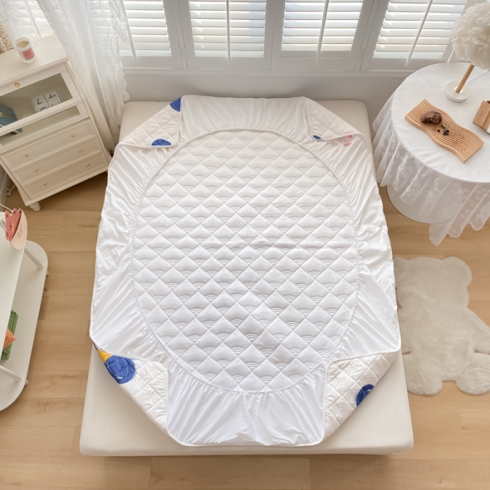 91家纺网 家纺一手货源 找家纺 鑫钰 2023新款全棉抗菌小老虎印花床笠 奈思-兰