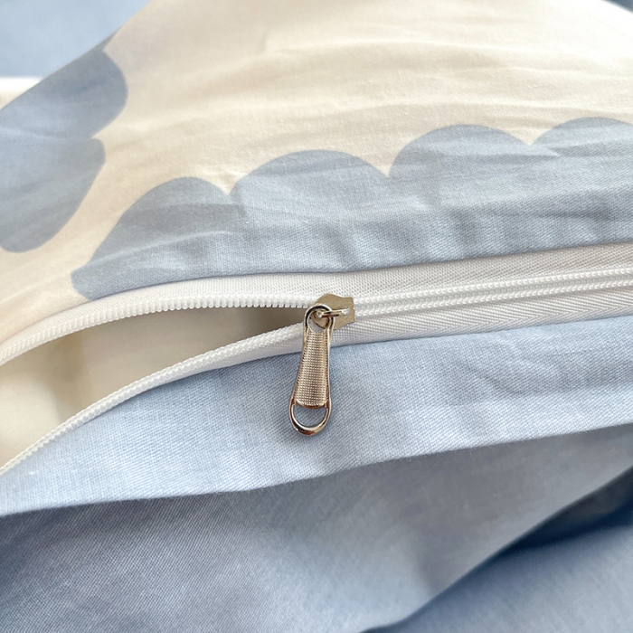 91家纺网 家纺一手货源 找家纺 晨希家居 2022全棉印花13372小清新多规格套件蓝格小熊