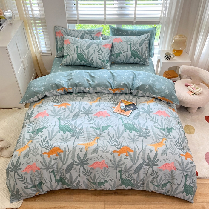 91家纺网 家纺一手货源 找家纺 晨希家居 2022全棉印花13372小清新多规格套件 梦龙