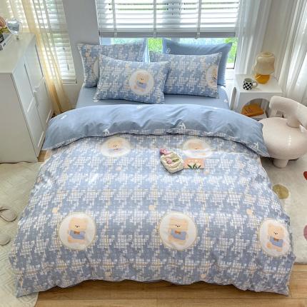 91家纺网 家纺一手货源 找家纺 晨希家居 2022全棉印花13372小清新多规格套件 千鸟熊