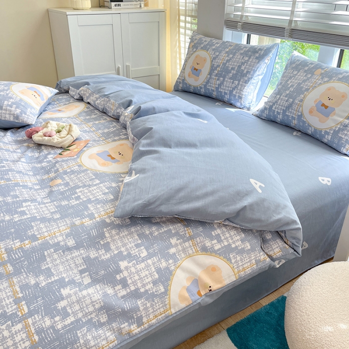 91家纺网 家纺一手货源 找家纺 晨希家居 2022全棉印花13372小清新多规格套件 千鸟熊