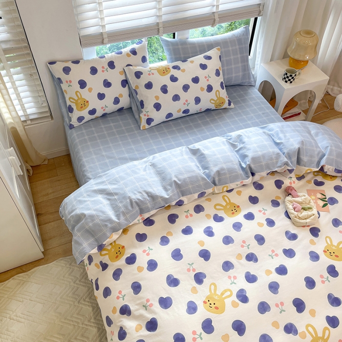 91家纺网 家纺一手货源 找家纺 晨希家居 2022全棉印花13372小清新多规格套件心愿图