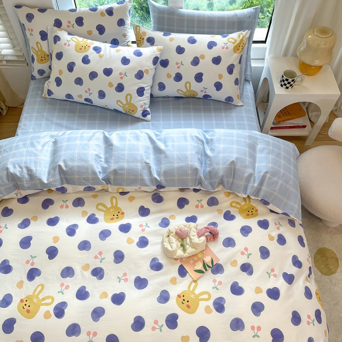 91家纺网 家纺一手货源 找家纺 晨希家居 2022全棉印花13372小清新多规格套件心愿图