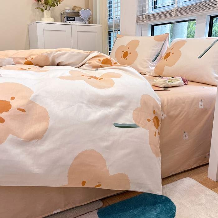 91家纺网 家纺一手货源 找家纺 晨希家居 2022全棉印花13372小清新多规格套件 幸运花