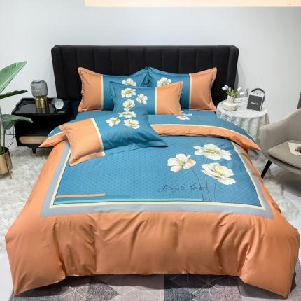 91家纺网 家纺一手货源 找家纺 （总2）金爱家 2023新款大版13372全棉花卉系列四件套