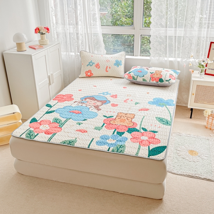 91家纺网 家纺一手货源 找家纺 佰亿莱 2024新款大版乳胶软凉席三件套 宝贝女孩