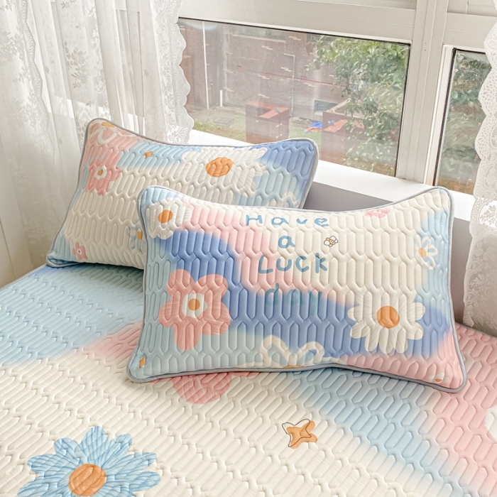 91家纺网 家纺一手货源 找家纺 佰亿莱 2024新款大版乳胶软凉席三件套 清新夏日