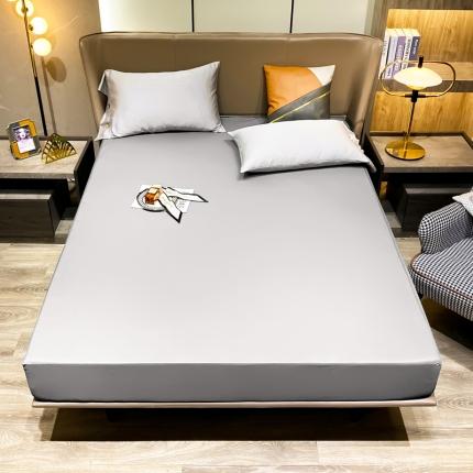 91家纺网 家纺一手货源 找家纺 海虹蚊帐 2022新款凉感丝防水床笠 灰色