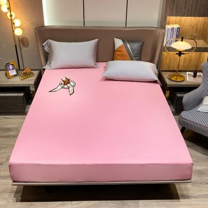 91家纺网 家纺一手货源 找家纺 海虹蚊帐 2022新款凉感丝防水床笠 浅粉