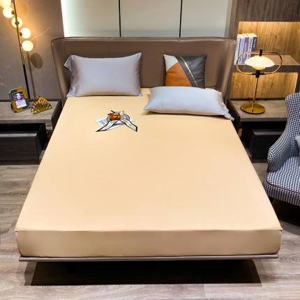 91家纺网 家纺一手货源 找家纺 海虹蚊帐 2022新款凉感丝防水床笠 驼色