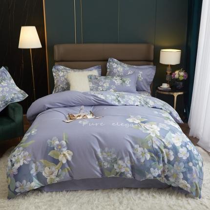 91家纺网 家纺一手货源 找家纺 惠居家 2022新款大版喷气印花四件套 海瑟薇-紫