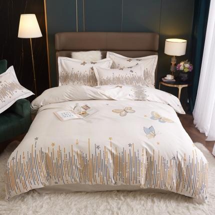 91家纺网 家纺一手货源 找家纺 惠居家 2022新款大版喷气印花四件套 星蝶