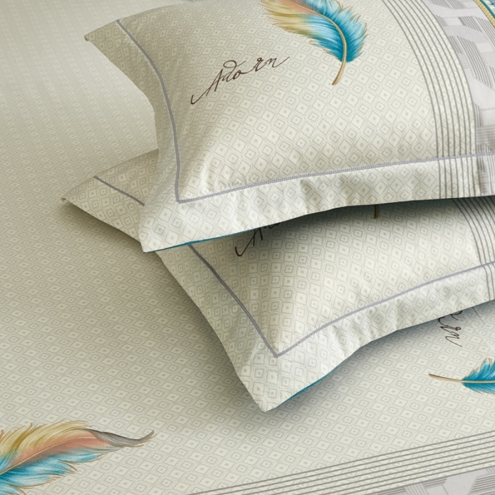 91家纺网 家纺一手货源 找家纺 惠居家 2022新款大版喷气印花四件套 浮羽