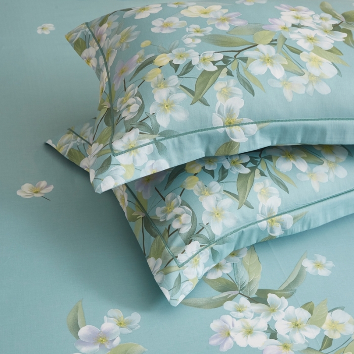 91家纺网 家纺一手货源 找家纺 惠居家 2022新款大版喷气印花四件套 海瑟薇-绿