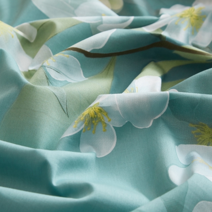 91家纺网 家纺一手货源 找家纺 惠居家 2022新款大版喷气印花四件套 海瑟薇-绿