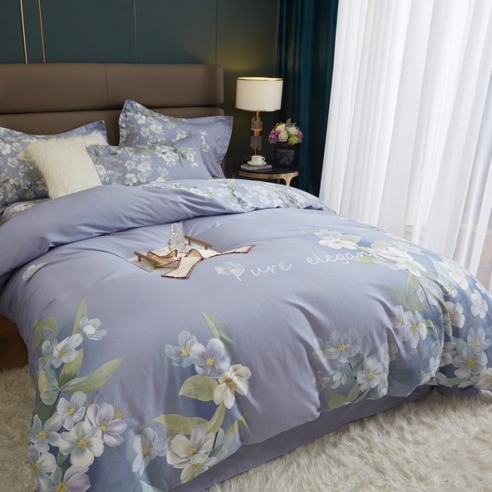 91家纺网 家纺一手货源 找家纺 惠居家 2022新款大版喷气印花四件套 海瑟薇-紫