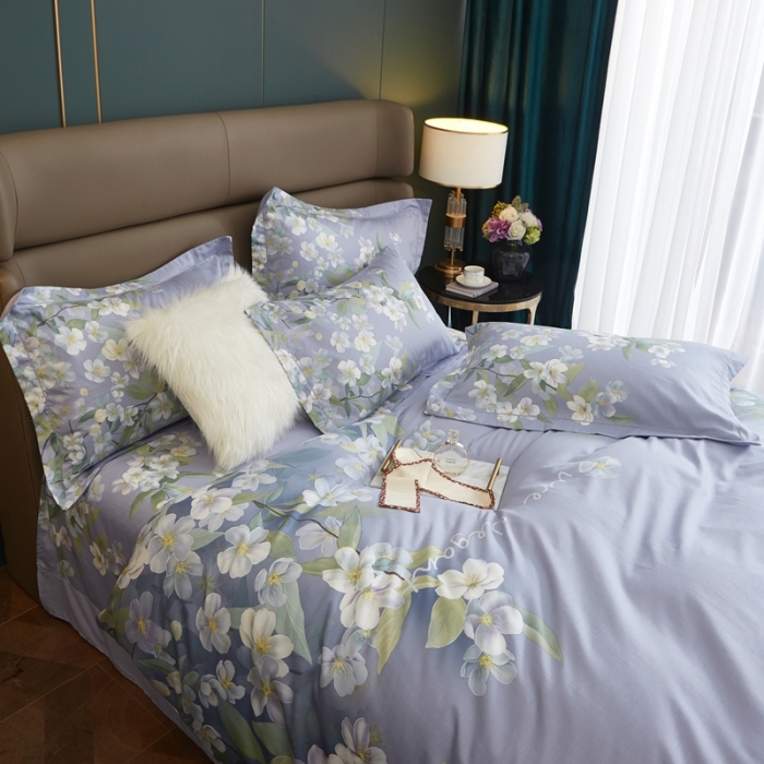 91家纺网 家纺一手货源 找家纺 惠居家 2022新款大版喷气印花四件套 海瑟薇-紫