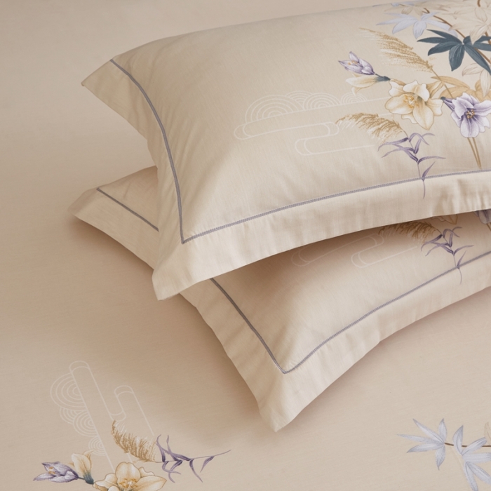 91家纺网 家纺一手货源 找家纺 惠居家 2022新款大版喷气印花四件套 莱茵春色