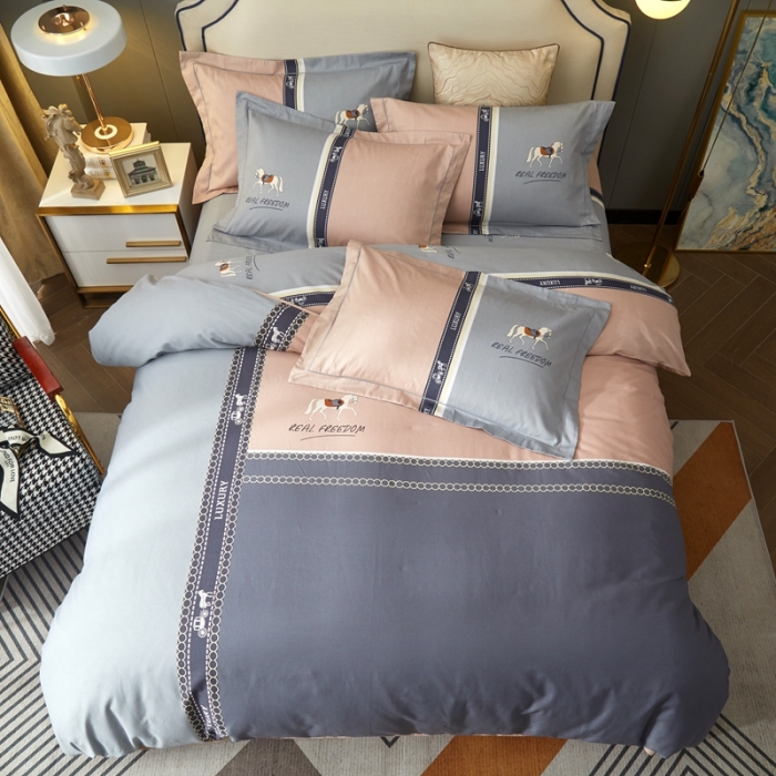 91家纺网 家纺一手货源 找家纺 惠居家 2022新款大版喷气印花四件套 卢卡斯