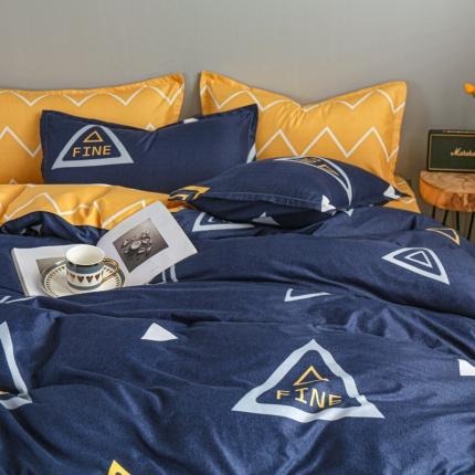 91家纺网 家纺一手货源 找家纺 雅阁尔家纺 2022新款活性芦荟棉四件套 旋转三角